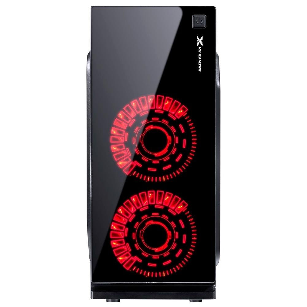 Gabinete Gamer VX Gaming Crater Com Lateral em Acrílico C/ 2x Fan 120mm Led Red - 29834