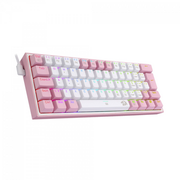 Teclado Gamer Mecânico Redragon Fizz Sakura Lollipop Branco Switch Blue - K617-RGB-WP