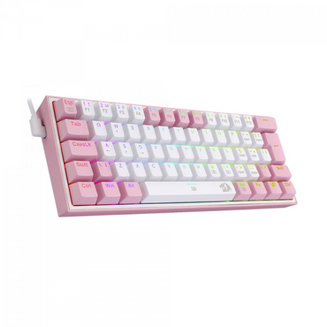 Teclado Gamer Mecânico Redragon Fizz Sakura Lollipop Branco Switch Blue - K617-RGB-WP Truedata