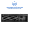 Kit Teclado E Mouse Com Fio Multi CF600 USB Preto - TC609