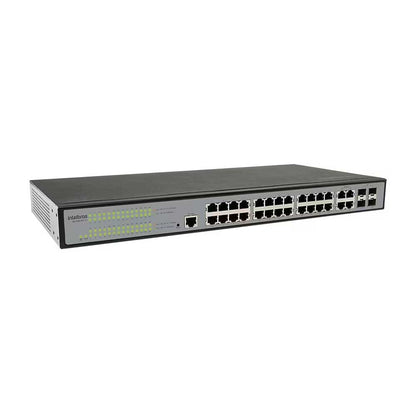 Switch 24 Portas Gigabit 10/100/1000 Mbps Intelbras + 4 SFP Gbic SG 2404 MR L2+ Gerenciável - 4760045