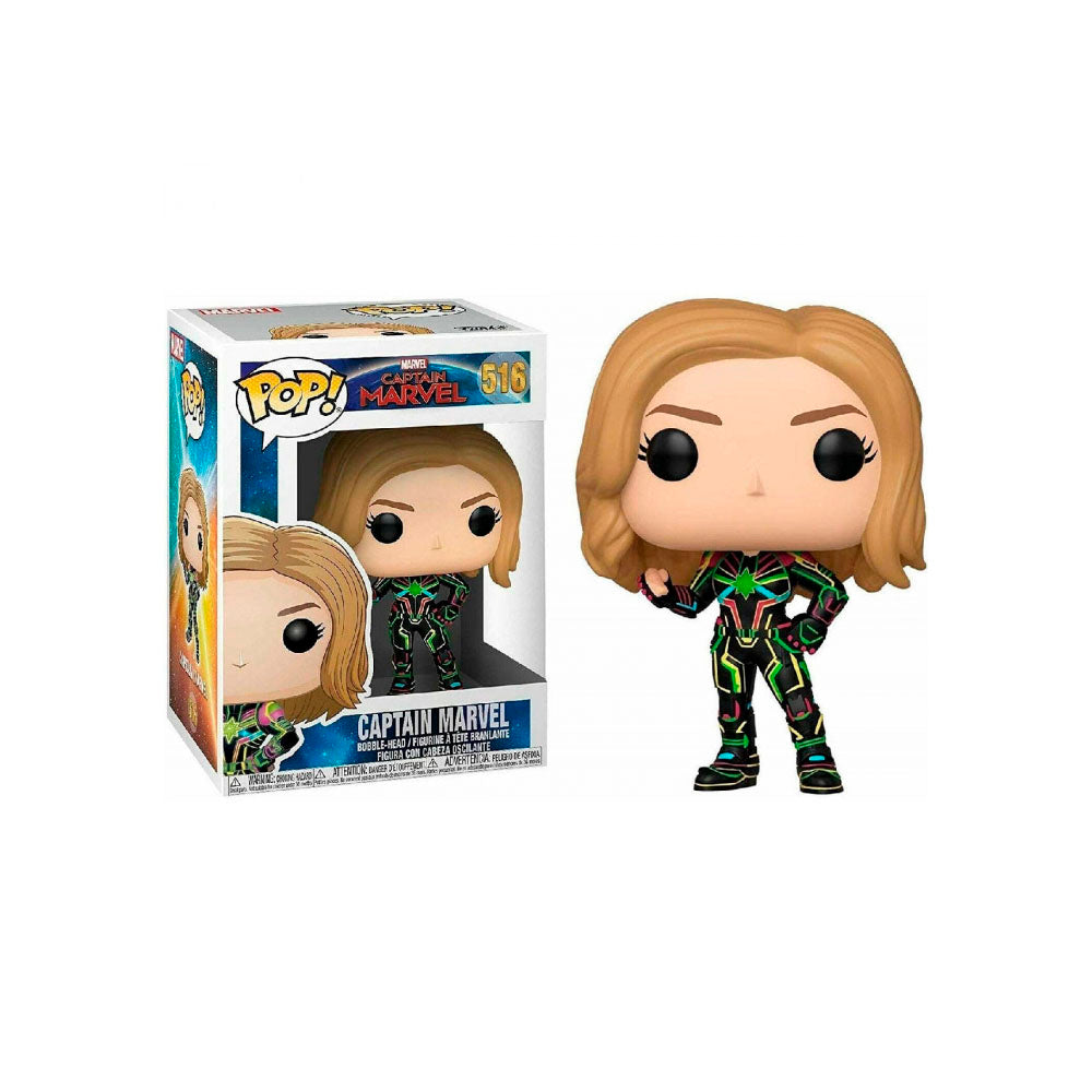 Funko Pop Marvel Vingadores - Capitã Marvel - Com Roupa Neon - 35871