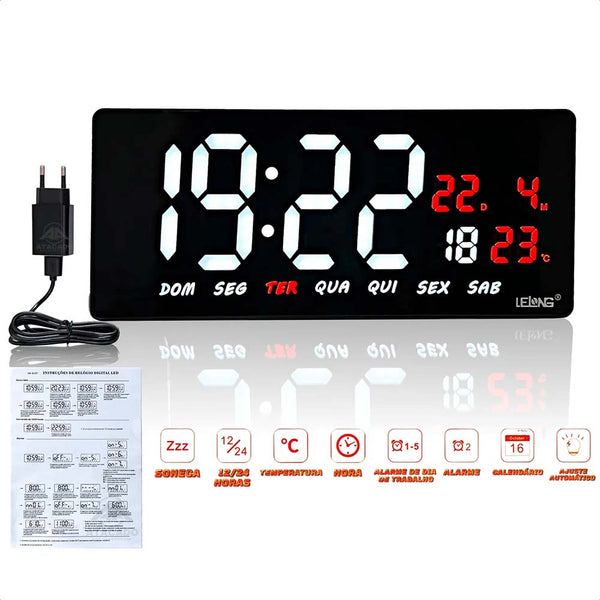 Relogio De Parede Led Digital Lelong - LE-2137