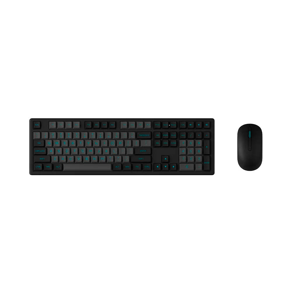 Kit Teclado e Mouse Akko MX108 Preto / Ciano
