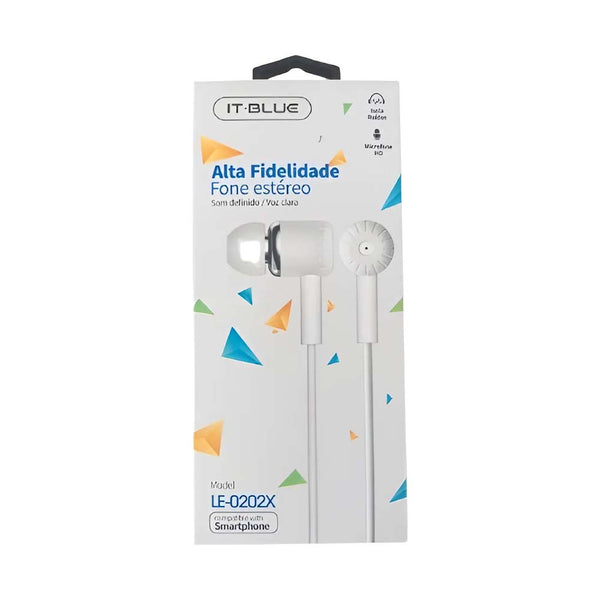 Fone De Ouvido Intra Auricular P2 Com Fio Lelong Estéreo Branco - LE-0202