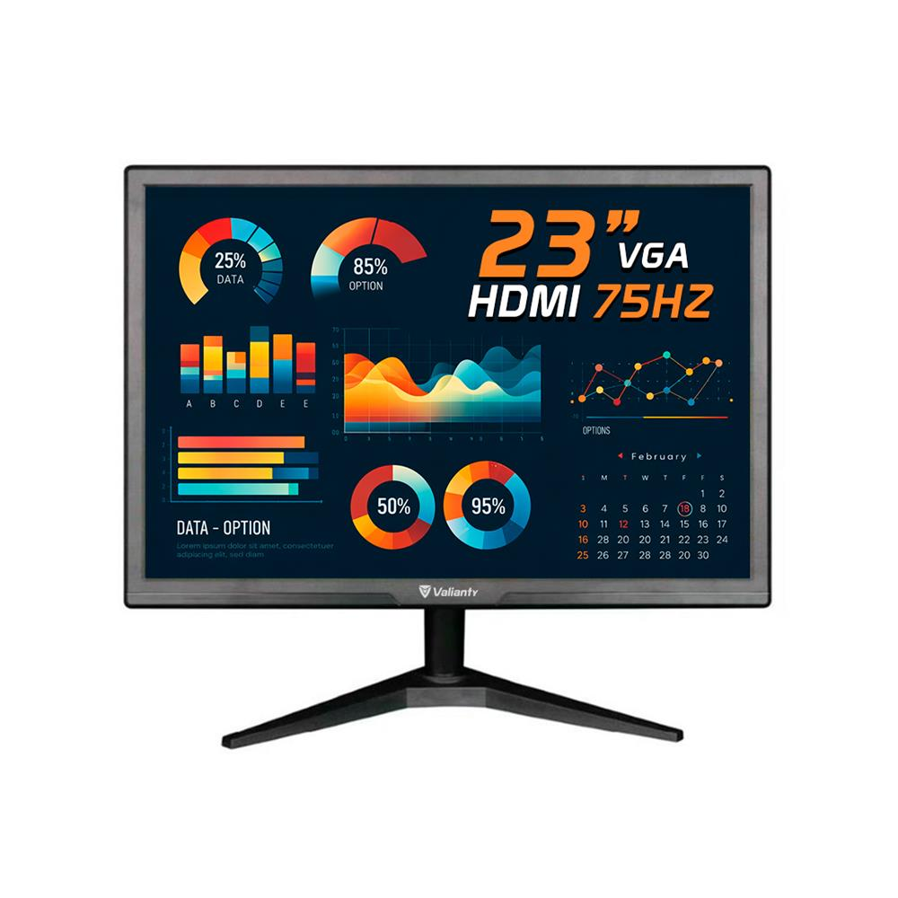 Monitor Led 23 Pols Valianty VT23X HDMI Vga 1920x1080 1000:1 75Hz - 21206