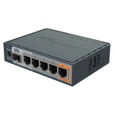 Roteador 5 Portas Mikrotik RouterBoard Gigabit HEX S (4 Portas 10/100/1000 + 1 Poe + 1 Sfp) - RB760IGS