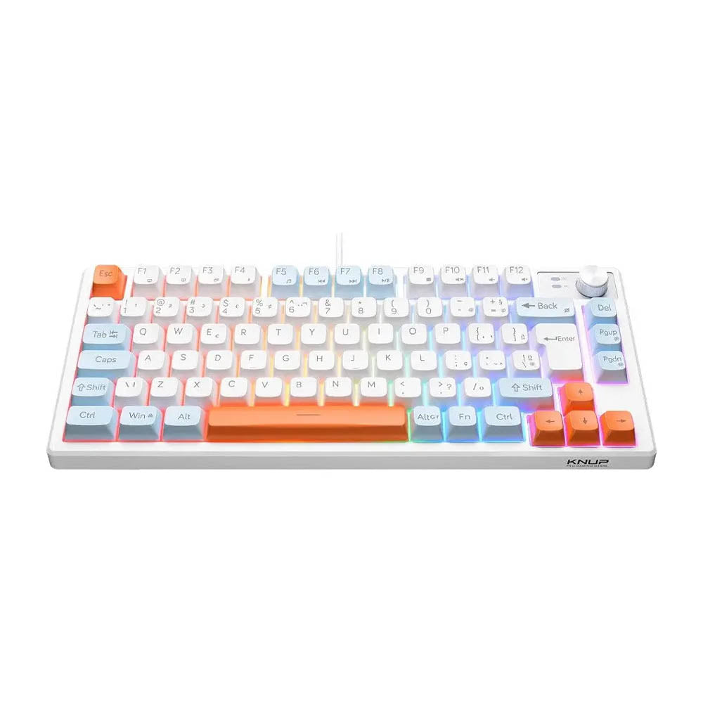 Teclado Gamer Knup C/ 19 Teclas Anti-Ghosting USB RGB ABNT2 Branco - KP-TE140