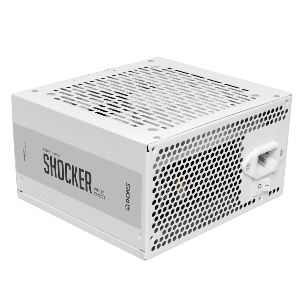 Fonte Real Gamer Atx 500w Shocker 80 Plus Standard PCYes Pfc Ativo White Ghost - PF500SHWG