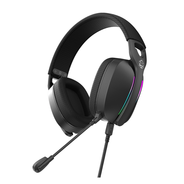 Headset Gamer PCYes Nowy Black Vulcan Usb Surround Rgb C/ Mic Destacável Preto - HGNW40BV