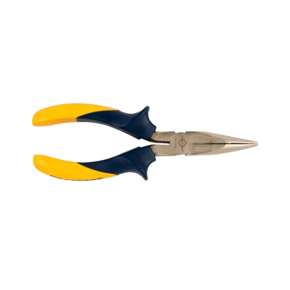 Alicate Bico Reto Polido Brasfort 6" Amarelo/Azul - 58081