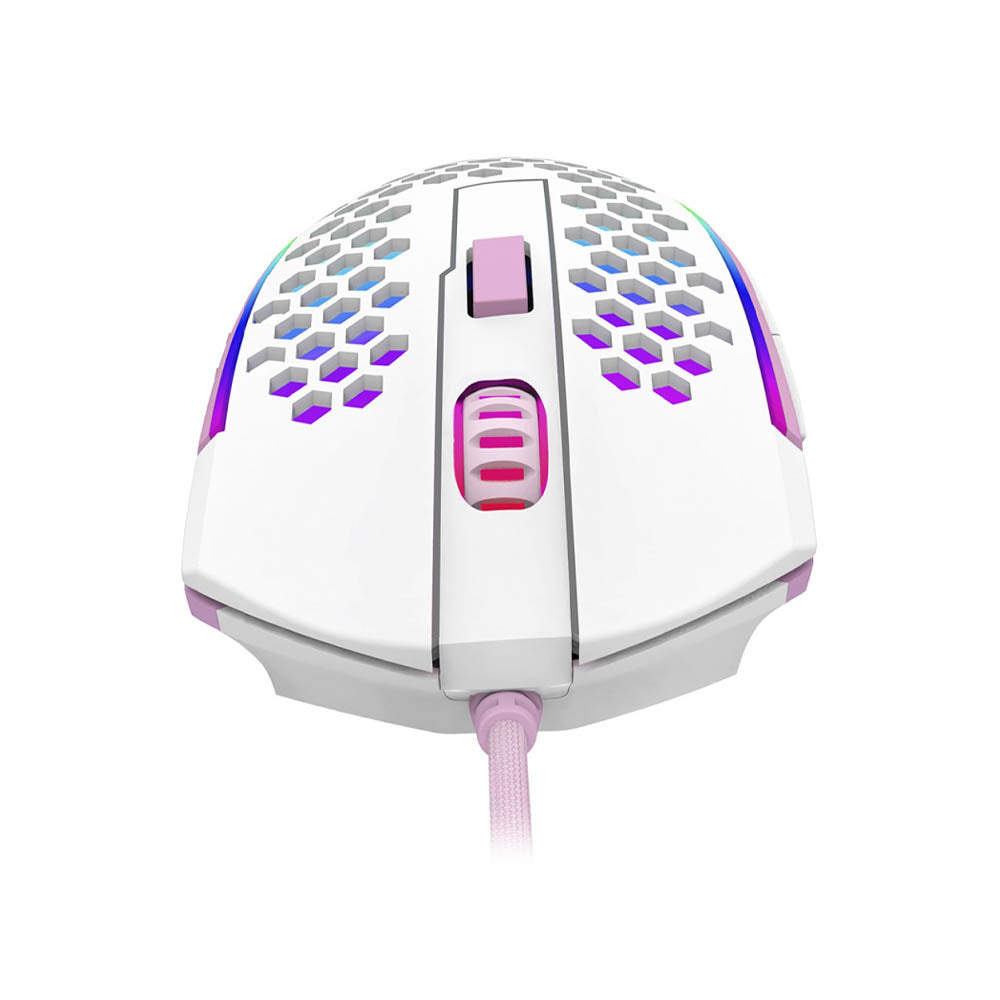 Mouse Gamer Redragon Reaping Elite 32000dpi 6 Botões RGB Branco e Rosa - M987WP-P