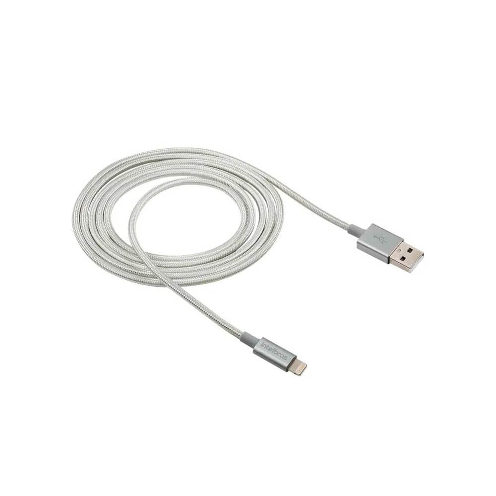 Cabo Usb-A Macho P/ Lightning Macho 1,5mt Intelbras em Nylon Branco 15NB - 4830061