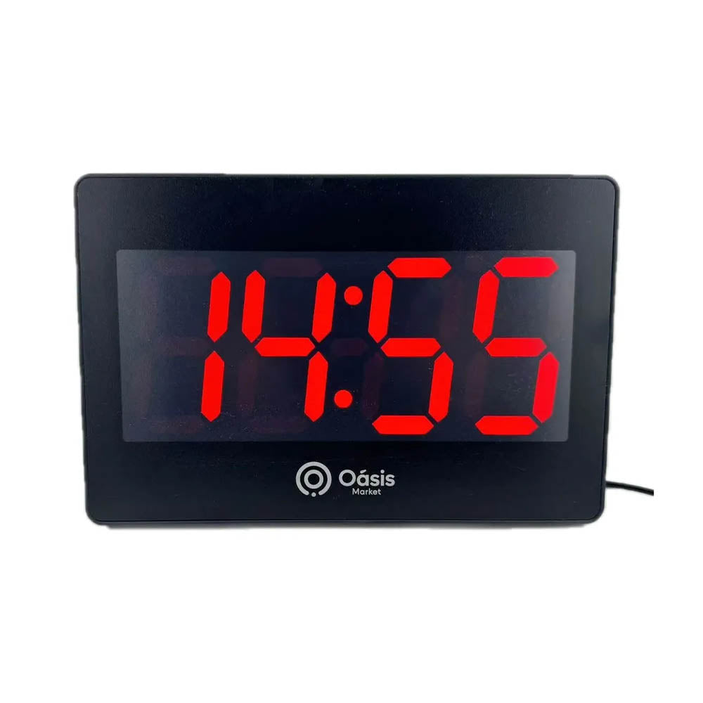 Relogio De Parede e Mesa 30cm Led Digital Hora Calendário Temperatura  Oasis - OIH-6205