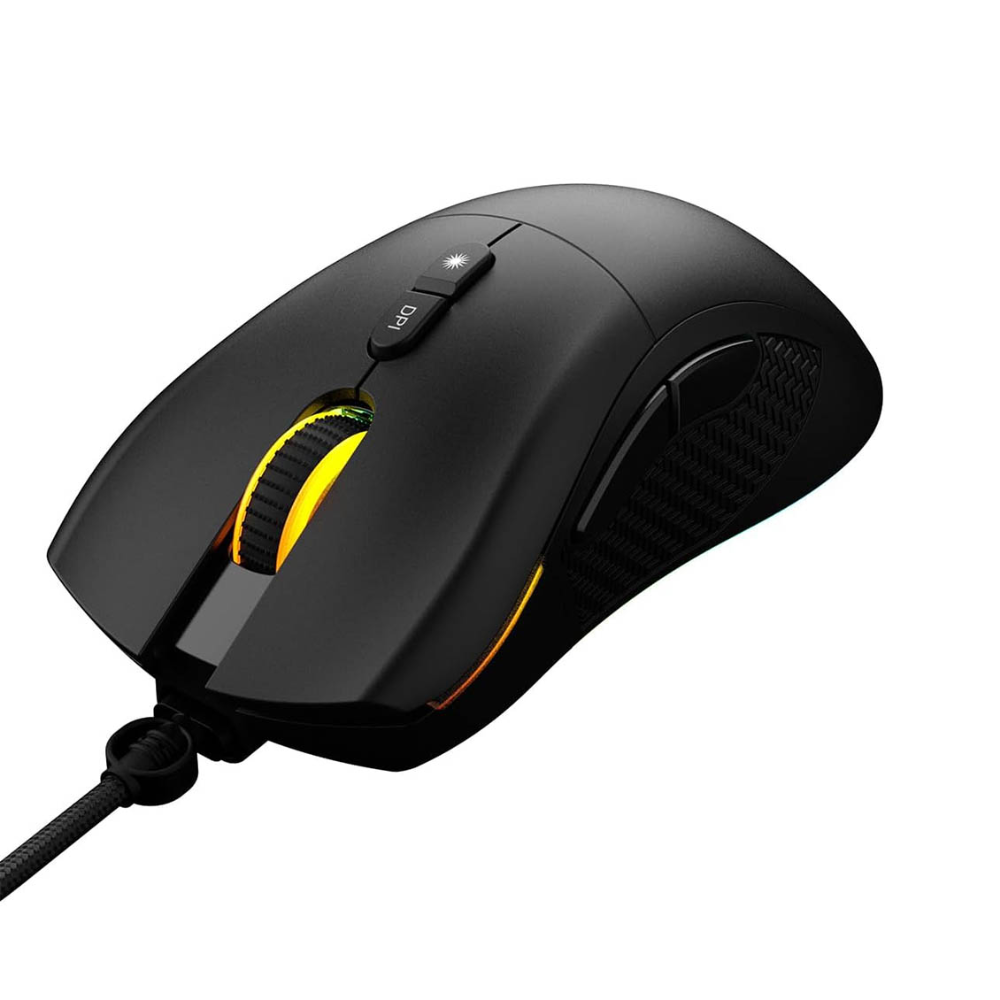 Mouse Gamer PCYes Gaius 6 Botoes 12400dpi RGB Preto - PMGGBV
