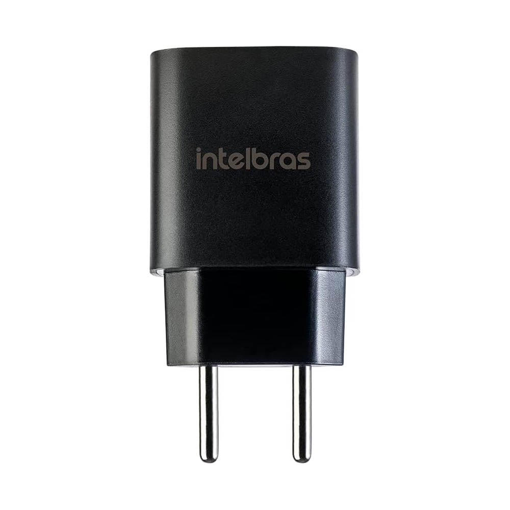 Carregador De Parede com 1 Saída Usb 2,4A + 1 Saída Tipo C PD 20W Intelbras EC11 Preto - 4820106