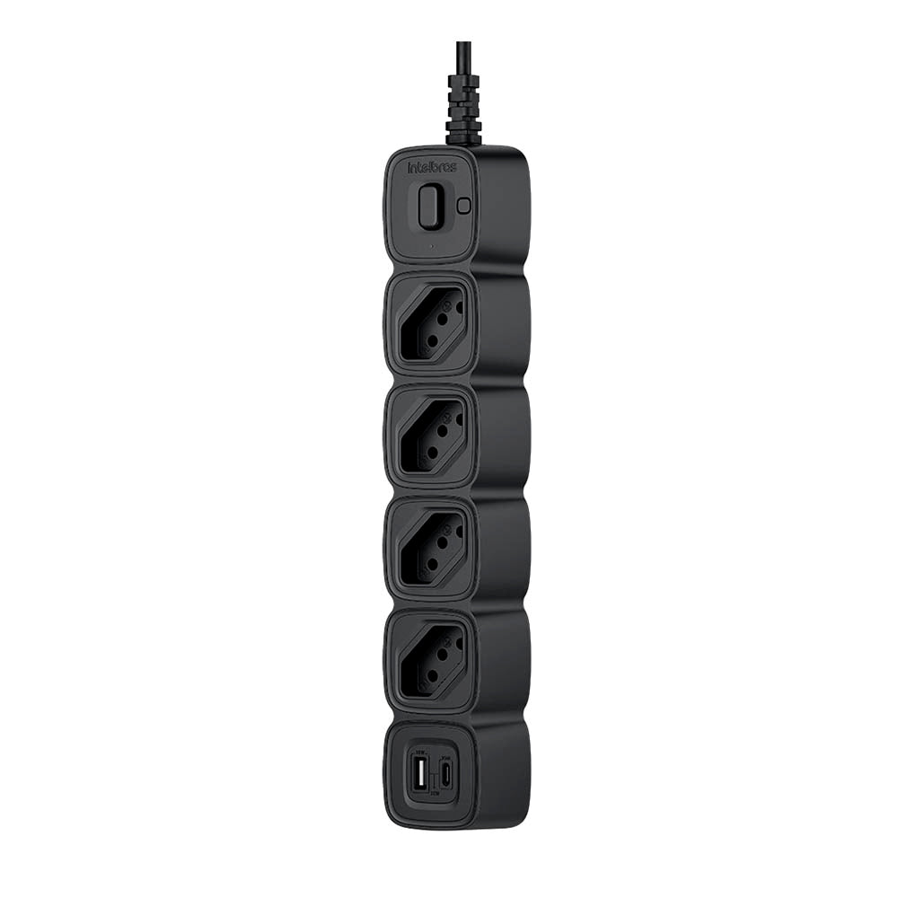Filtro de Linha Protetor Eletronico 4 Tomadas Intelbras C/ 2 Usb Preto EPE 2004 - 4300954