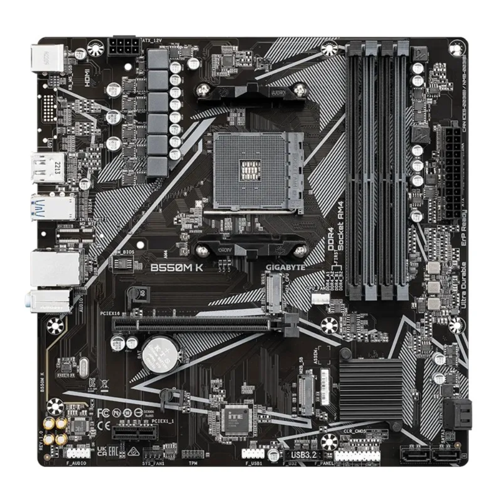 Placa Mae Gigabyte UD B550M K AMD AM4 Ddr4 Hdmi Displayport M.2 Usb 3.2 - B550M K
