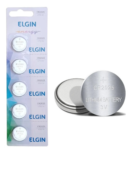 Bateria de Litio 3v Tipo Botao Cr2025 Elgin - Cartela com 5 Truedata