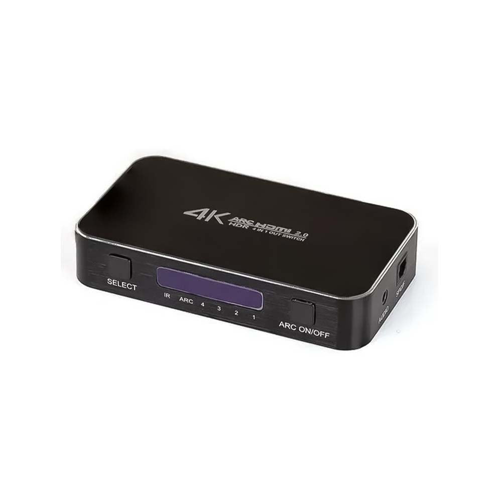 Switch Hdmi 4 Portas ARC C/ Controle Remoto