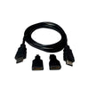 Adaptador Cabo Hdmi Para Mini Hdmi Micro Hdmi 1.5mt 3 Em 1 Full Hd LE-6623