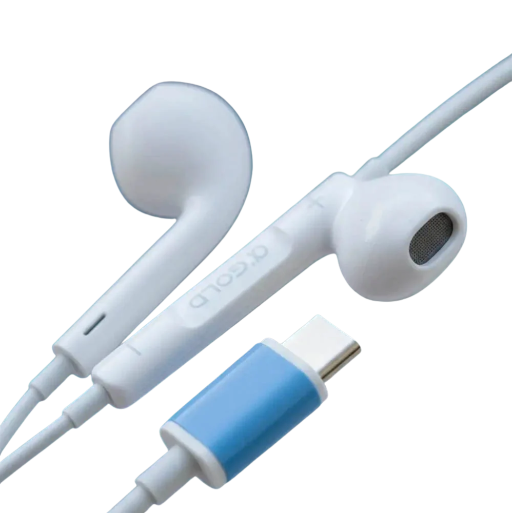 Fone De Ouvido Intra-Auricular Com Fio Tipo C aGOLD Branco  FN-A75L