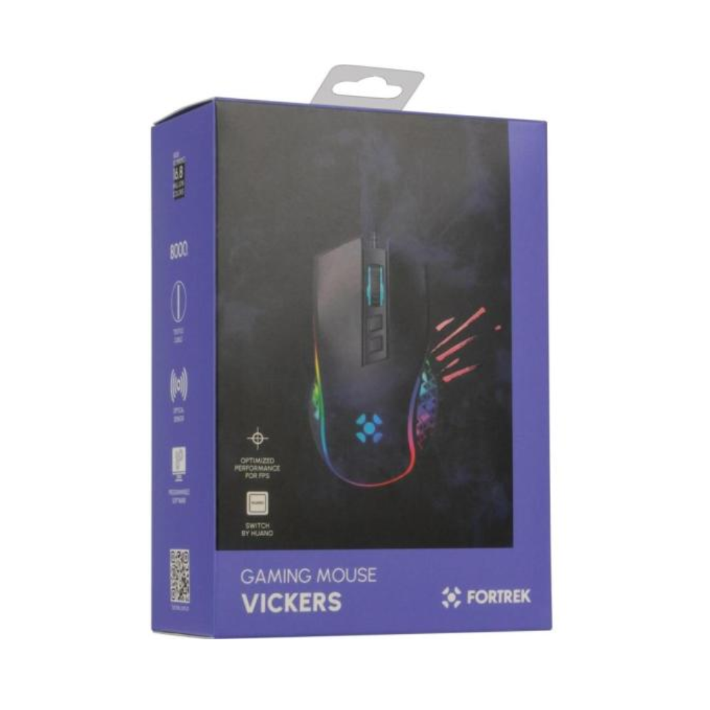 Mouse Gamer Usb Fortrek Vickers Rgb 8000 Dpi Preto - 77246