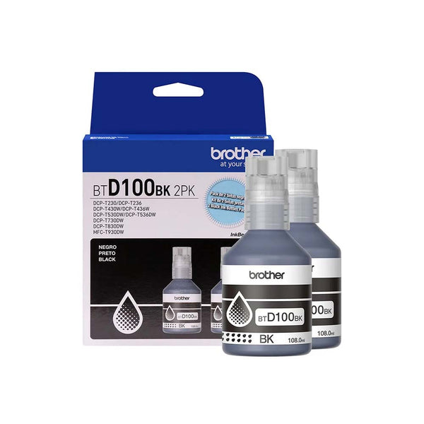 Kit C/ 2 Refil De Tinta Brother Preto 108ml - BTD1002PK