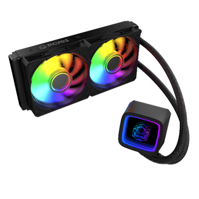 Water Cooler Dual Fan PCYes Tundra 240mm ARGB (Intel/AMD) Black Vulcan - WCTBV240
