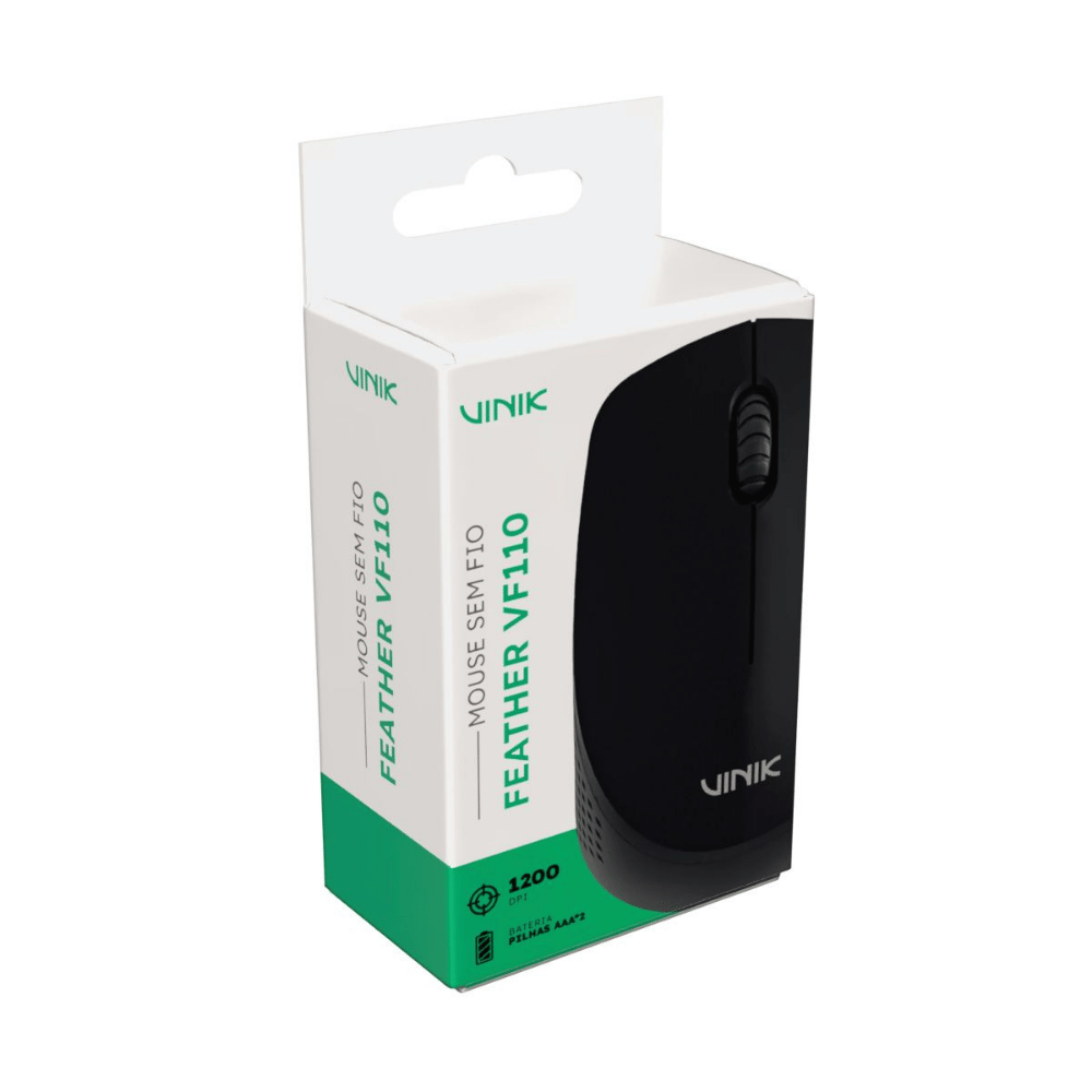 Mouse Sem Fio Vinik Feather 1200Dpi Preto - VF110