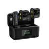 Microfone Sem Fio Wireless Lapela Tipo C Basike a Prova de Vento C/ 2 Microfones e Base de Carregamento