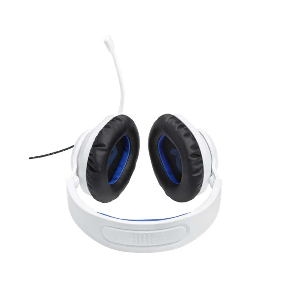 Headset Gamer Jbl Quantum 100 M2 P3 C/ Microfone Removível Branco / Azul - JBLQ100PWHTBLU