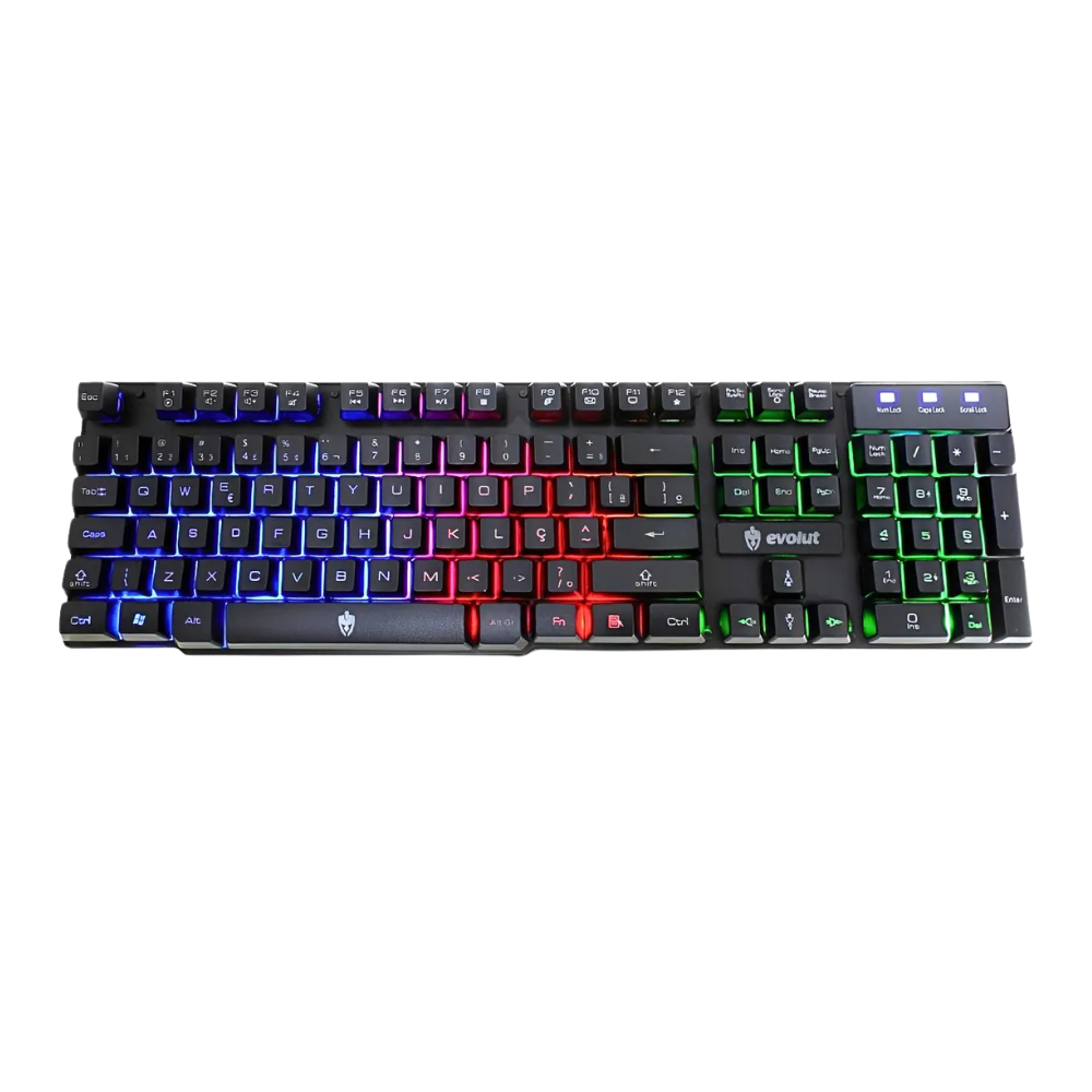 Teclado Gamer Semi Mecanico Cv01 Usb Rgb ABNT2 P/ PC e PS4  C/ Teclas Multimídia Preto