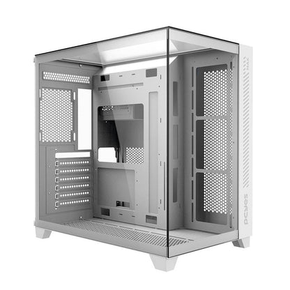 Gabinete Gamer PCYes Mid Tower Forcefield MAX White Ghost Branco Com Lateral e Frente em Vidro Temperado - GFFMAXWG Truedata