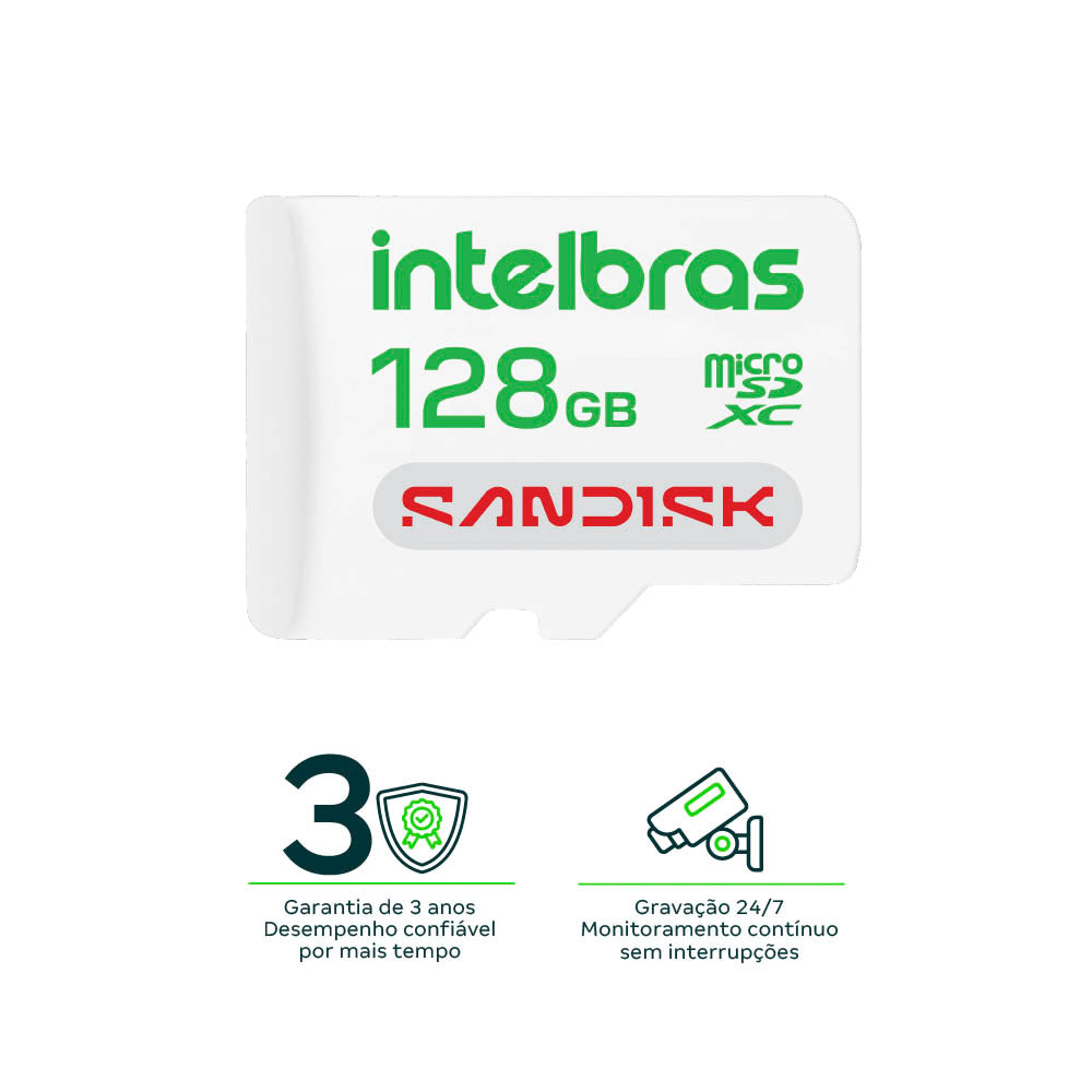 Cartão De Memória MicroSD Sandisk 128gb Intelbras - 4300580