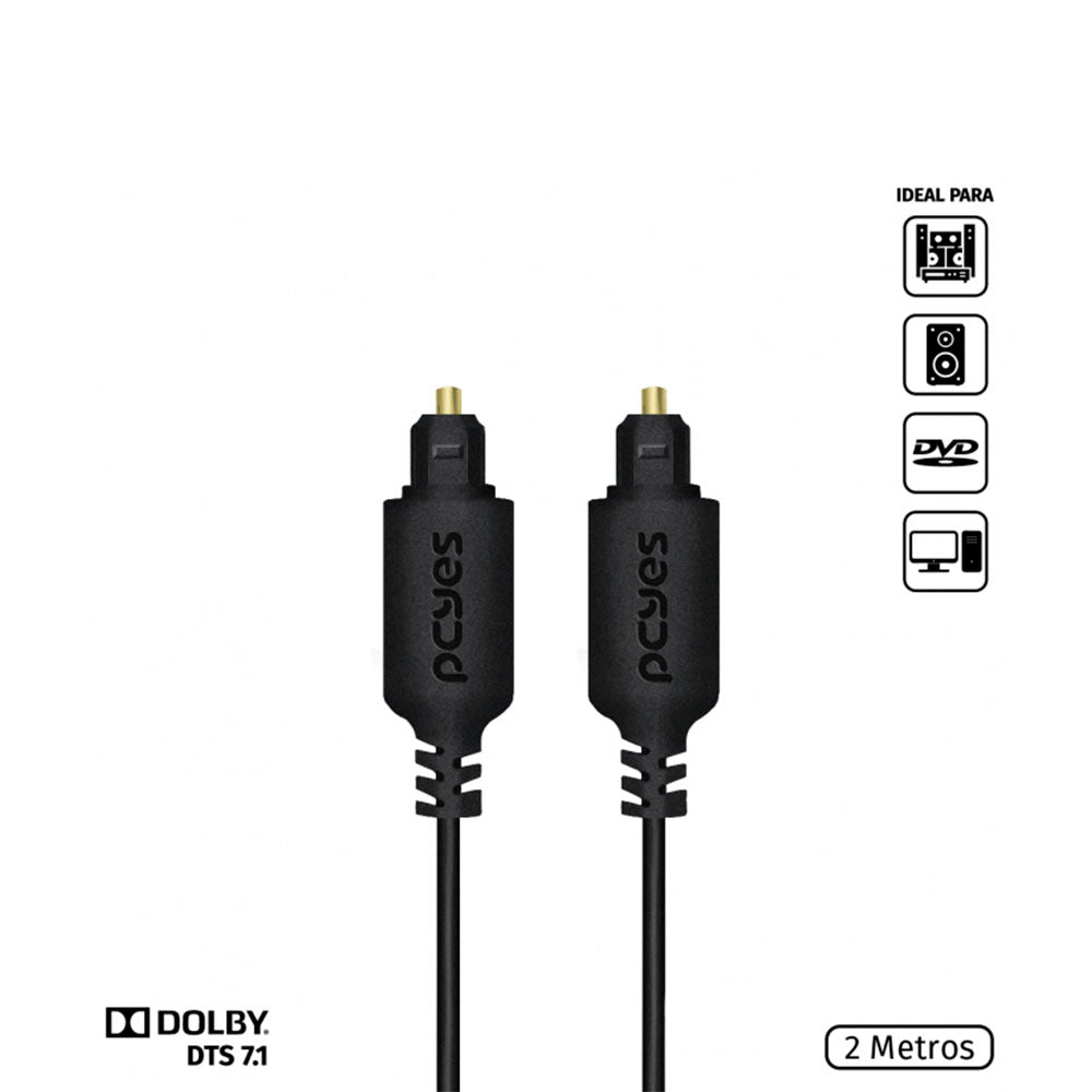 Cabo Óptico Digital Toslink Macho 2mt - POD - 2 - Truedata