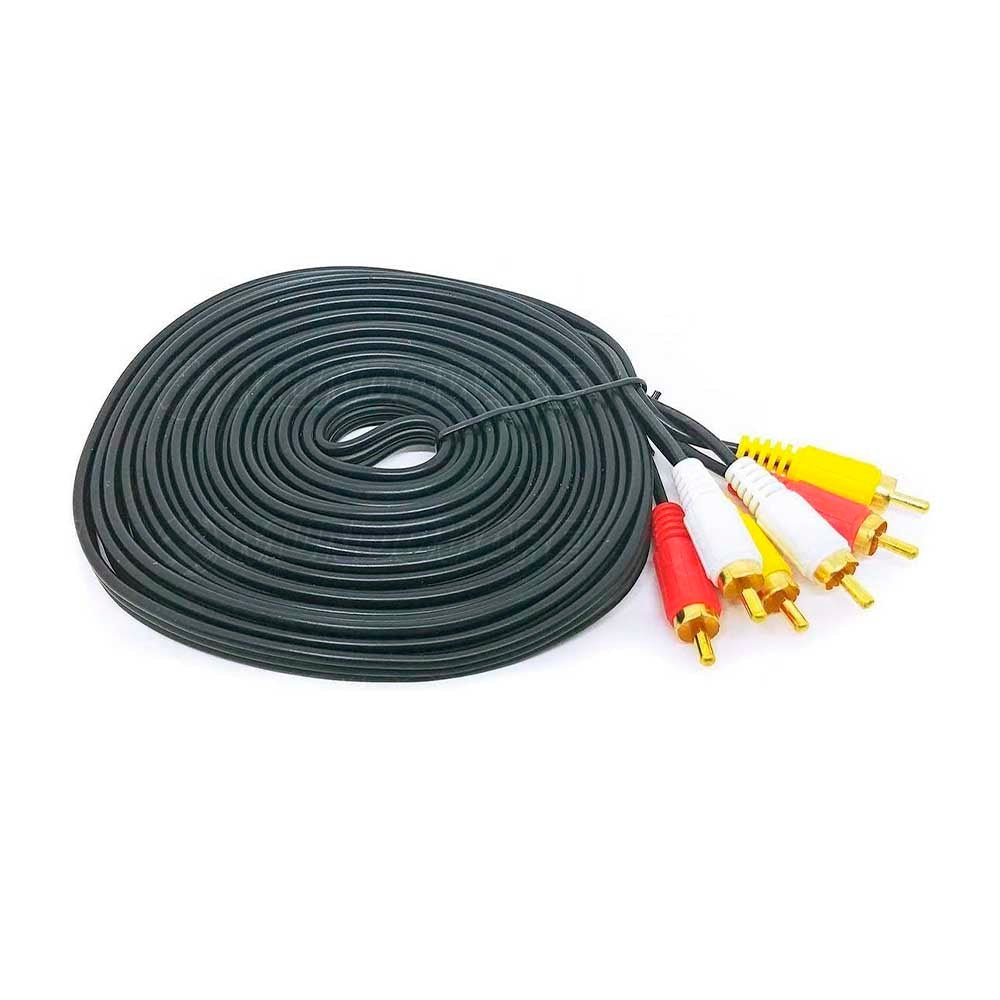 Cabo Rca 3x3 (Vermelho Branco E Amarelo) Video Composto - 2 mts - Truedata