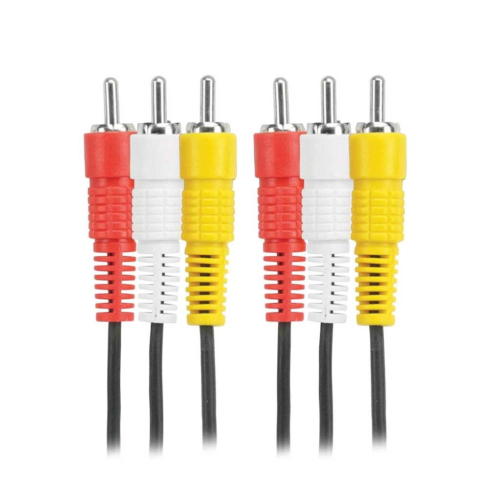 Cabo Rca 3x3 (Vermelho Branco E Amarelo) Video Composto - 2 mts - Truedata