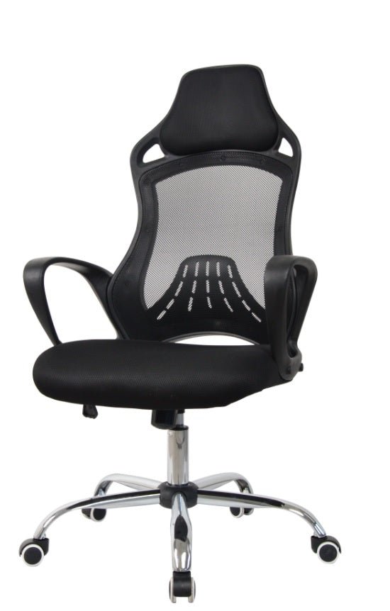 Cadeira Escritório Giratoria C/ Altura Ajustavel Base Cromada Xh - 6119 Preta - Truedata