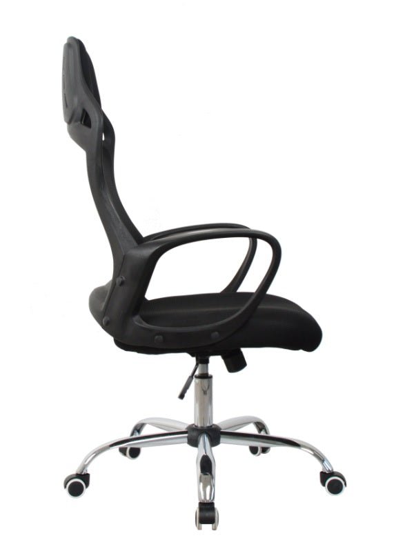 Cadeira Escritório Giratoria C/ Altura Ajustavel Base Cromada Xh - 6119 Preta - Truedata