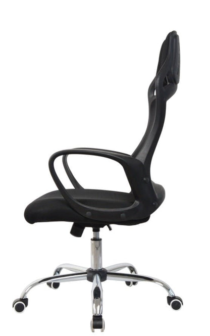 Cadeira Escritório Giratoria C/ Altura Ajustavel Base Cromada Xh - 6119 Preta - Truedata