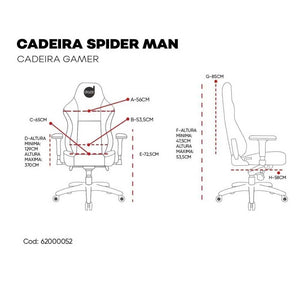 Cadeira Gamer Dazz Marvel Homem Aranha Giratória Reclinável - 62000052 - Truedata