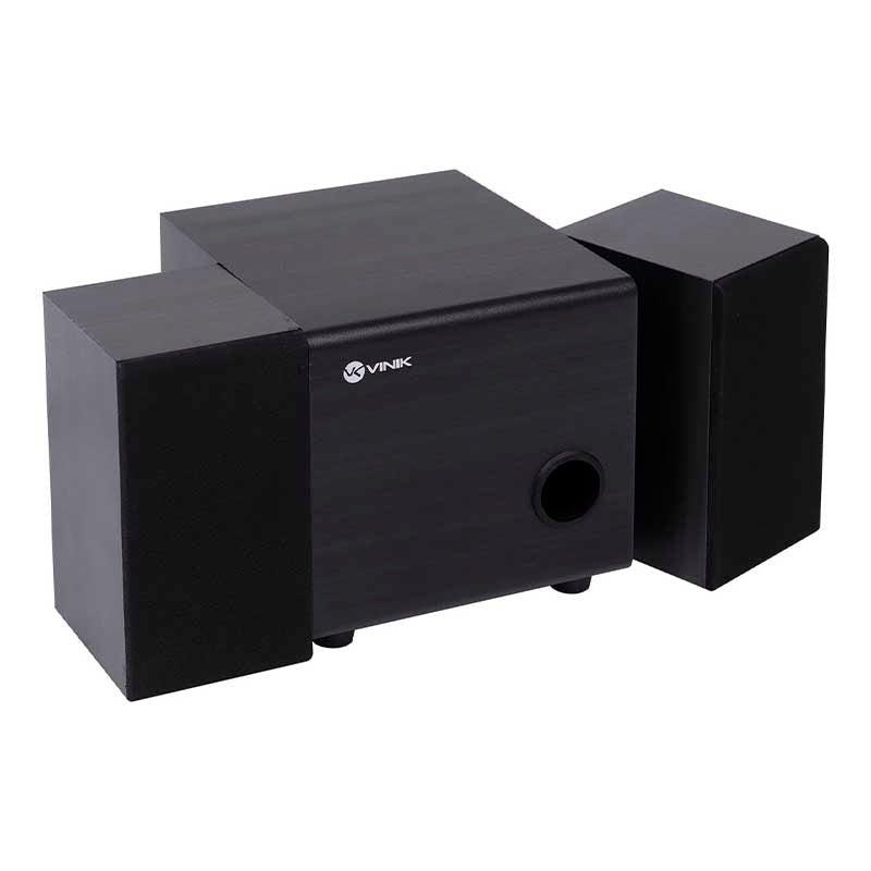 Caixa De Som 2.1 Vinik Satelite em Madeira C/ Subwoffer 16W USB P2 Preta - CXTU16W - Truedata