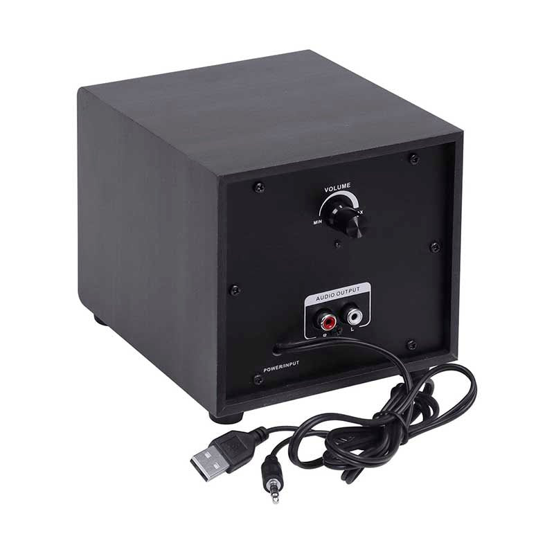 Caixa De Som 2.1 Vinik Satelite em Madeira C/ Subwoffer 16W USB P2 Preta - CXTU16W - Truedata