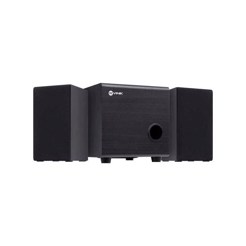 Caixa De Som 2.1 Vinik Satelite em Madeira C/ Subwoffer 16W USB P2 Preta - CXTU16W - Truedata