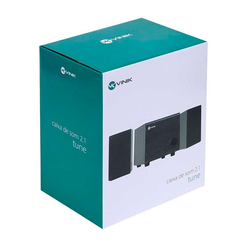 Caixa De Som 2.1 Vinik Satelite em Madeira C/ Subwoffer 16W USB P2 Preta - CXTU16W - Truedata