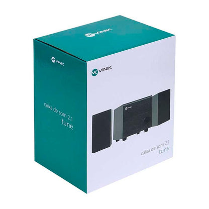 Caixa De Som 2.1 Vinik Satelite em Madeira C/ Subwoffer 16W USB P2 Preta - CXTU16W - Truedata