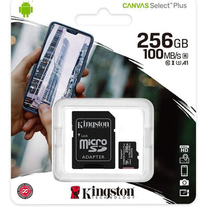 Cartão De Memória 256gb Micro Sd Card Kingston Cl 10 - SDCS2/256GB - Truedata