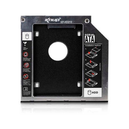 Case caddy gaveta para 2o. Hd ou ssd no dvdrw do notebook Knup Kp - hd010 9.5mm - Truedata