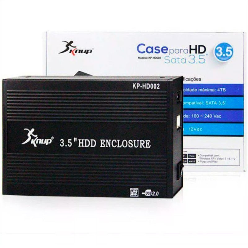 Case Para Hd 3.5 Pols Sata Usb 2.0 Knup Kp - Hd002 - Truedata
